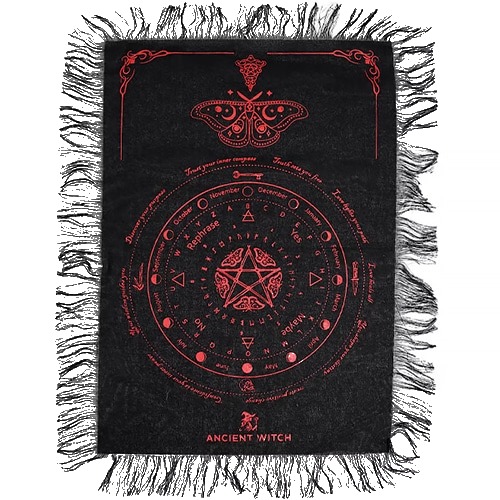 Pano para Pêndulo – Borboleta Mística Preto e Vermelho AW