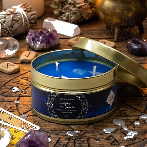 Vela Limpeza e Purificação com Selenite