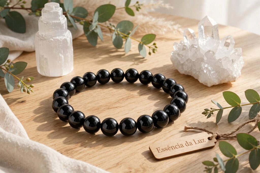 Pulseira de Obsidiana Negra – Essência da Luz